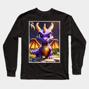 Fantasy Purple Dragon Long Sleeve T-Shirt